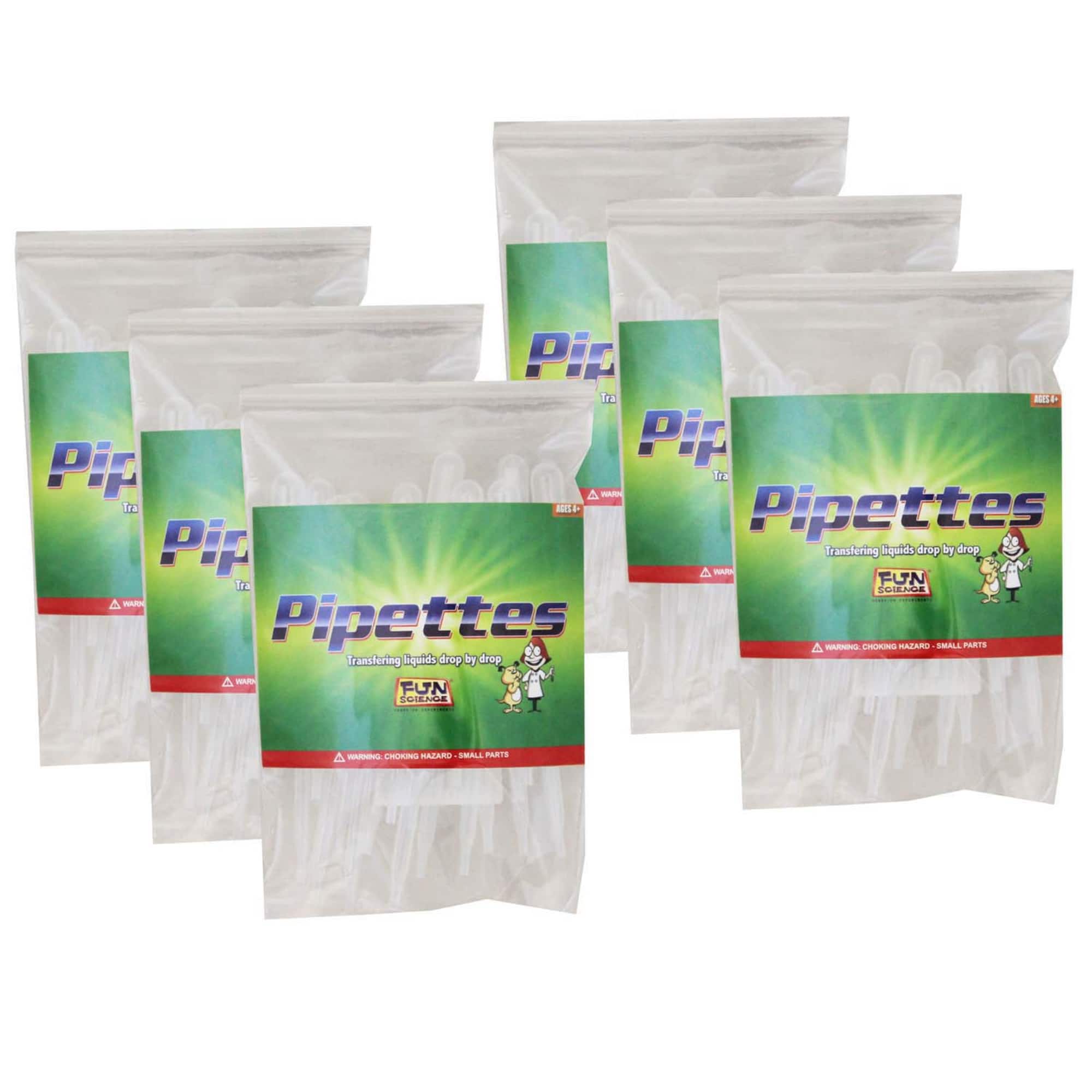 Fun Science® 2mL Pipettes, 6 Packs of 25